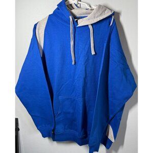 NWT Cotton Gallery Mens Hooded Sweater Large Blue/Gray Heavyweight Winter Warm